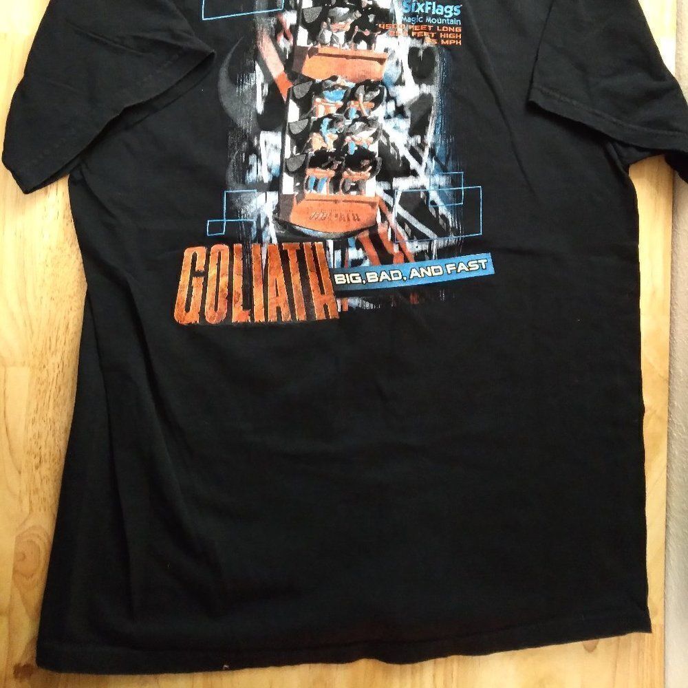 Vintage Six Flags Goliath Rollercoaster T-Shirt - Picture 8 of 9